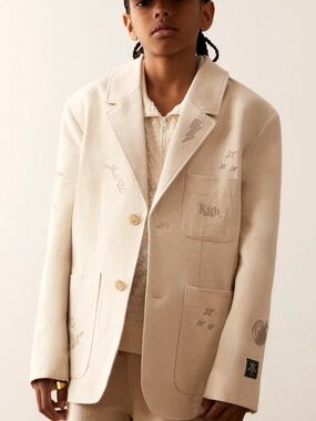 KITH KIDS NOVELTY LINEN BLAZER-SEDIMENT brand new with tag size M kids